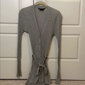 Long cardigan thin stretchy grey BCBG medium